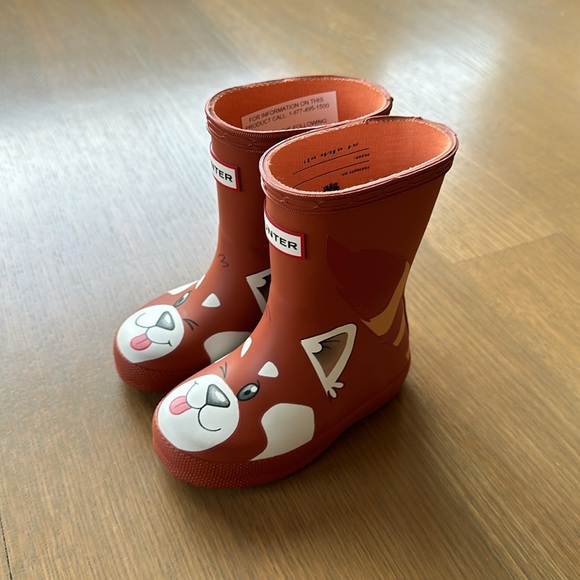Hunter Other - Hunter Kids First Classic Panda Wellington Boots Red Panda Face